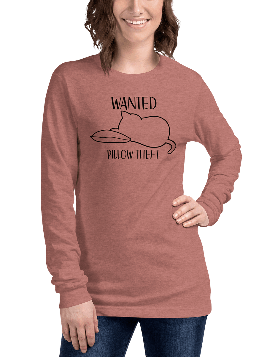 Wanted Unisex Long Sleeve Tee, Pillow Theft, Black Print product image (3)