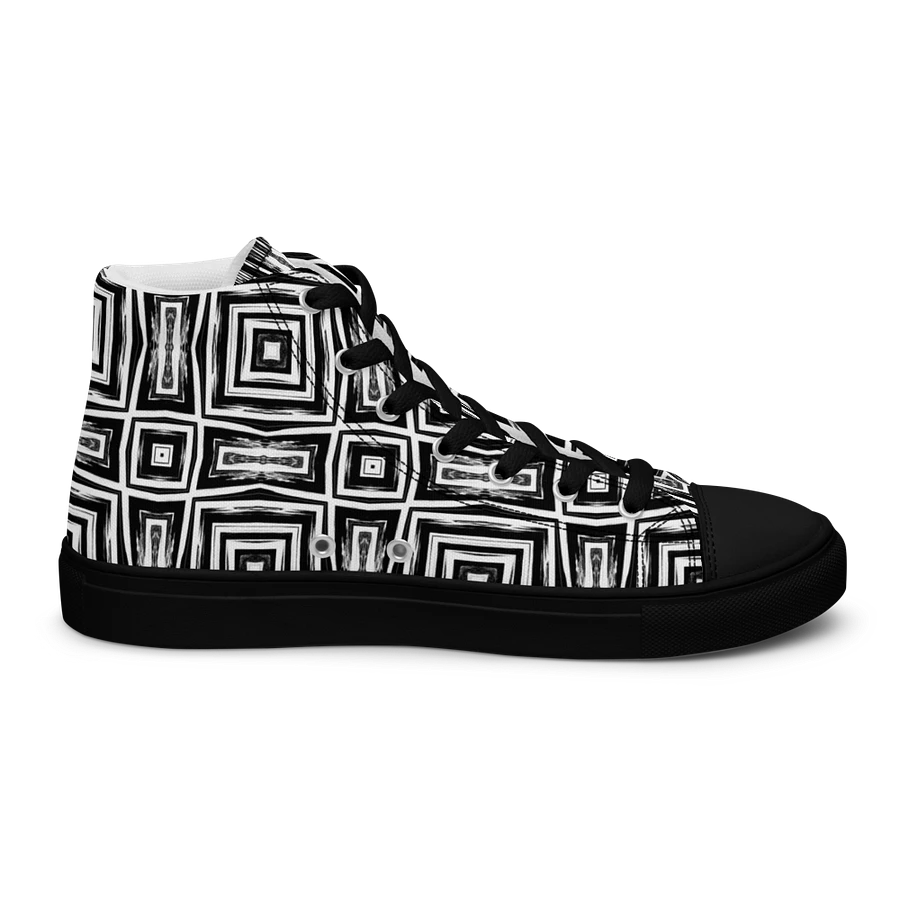 Abstract Monochrome Repeating Pattern Men's Canvas Shoe High Tops product image (6)