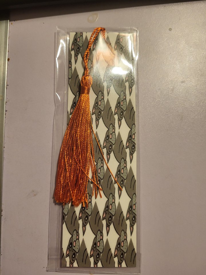 French Bull Dog Pattern Laminated Bookmark with Tassel product image (2)