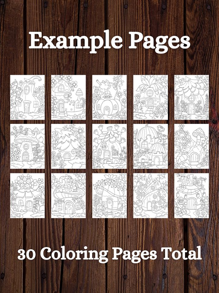 Whimsical Fairy Houses Printable Coloring Pages product image (2)