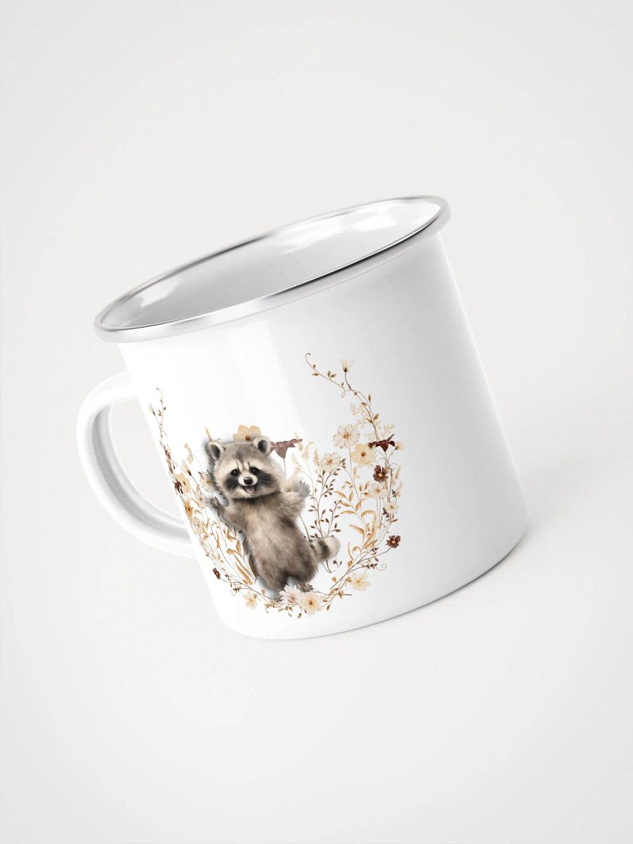 Autumn Raccoon Adventure Enamel Mug - Waschbär Tasse Emaille product image (5)