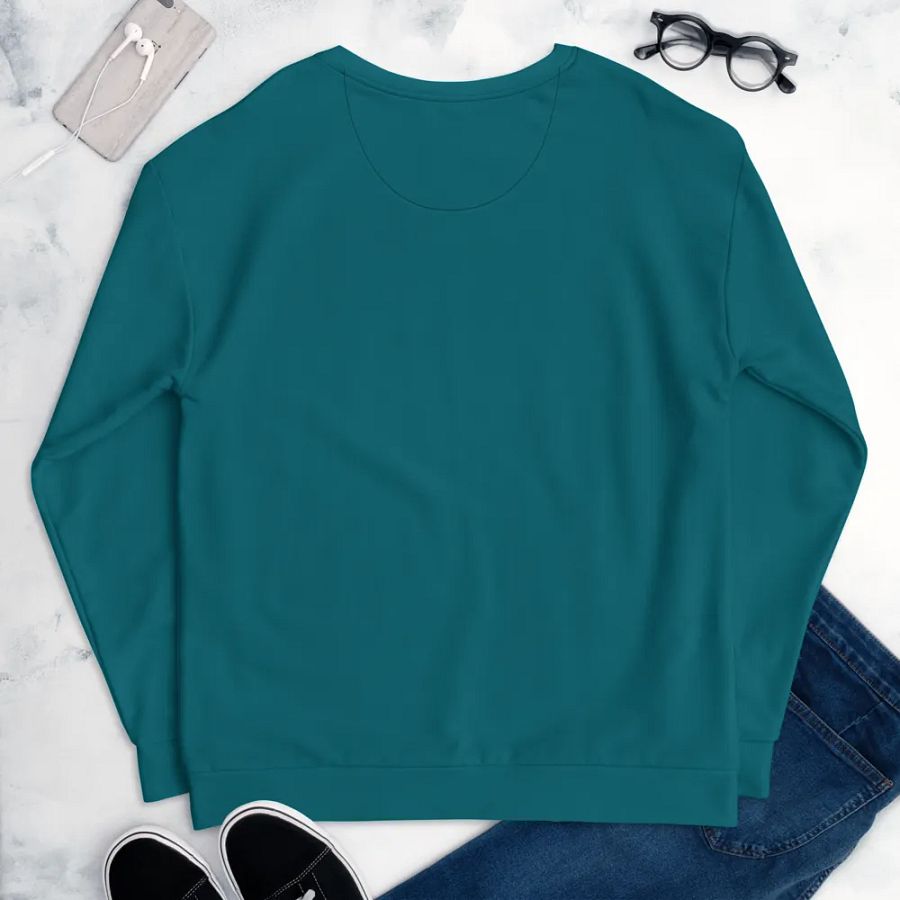 Plain Teal Blue True Summer Unisex Recycled Polyester Heavyweight Premium Sweatshirt by Treasure Pie product image (9)