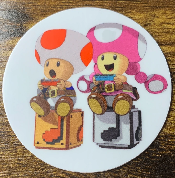 Jimmy and Musicgirl Toad & Toadette Circle Sticker product image (1)