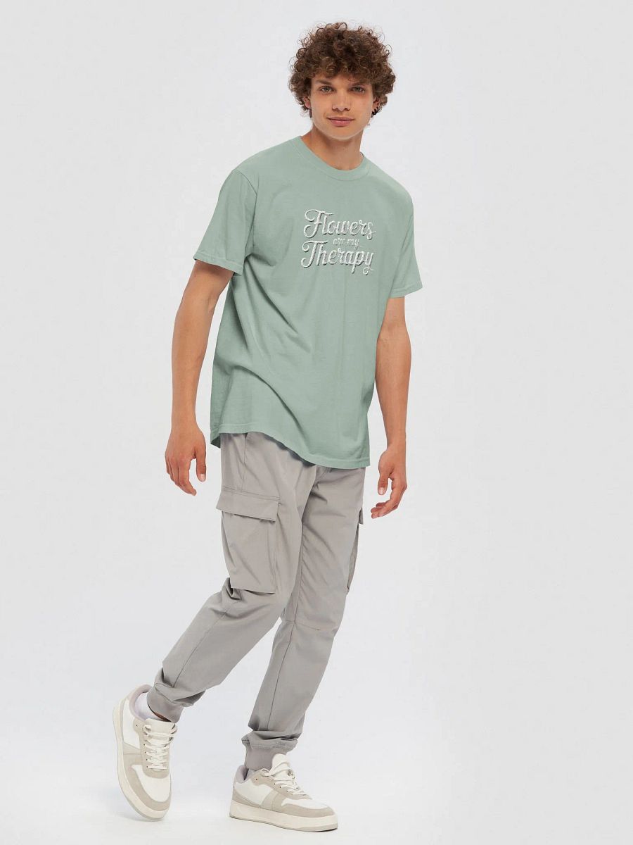Flowers are my Therapy Embroidered Comfort Colors Tee product image (4)
