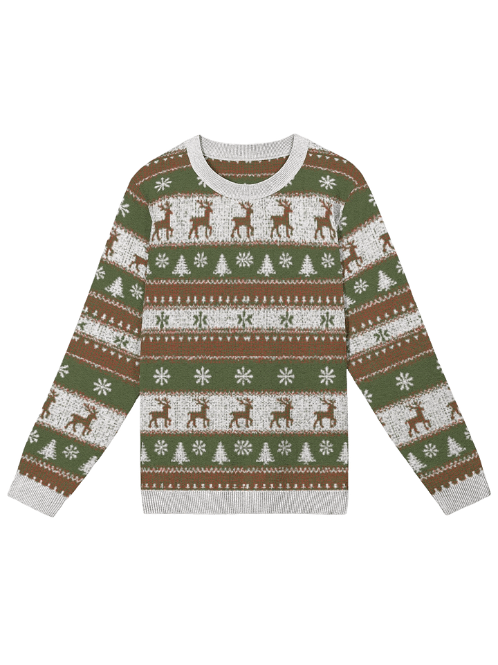 Cozy Reindeer Knitted Christmas Sweatshirt – Warm, Stylish, and Festive Wear product image (1)