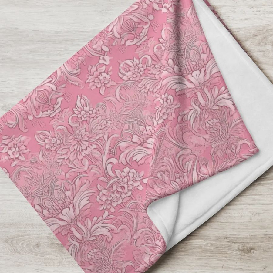 Pink Damask Blanket product image (5)