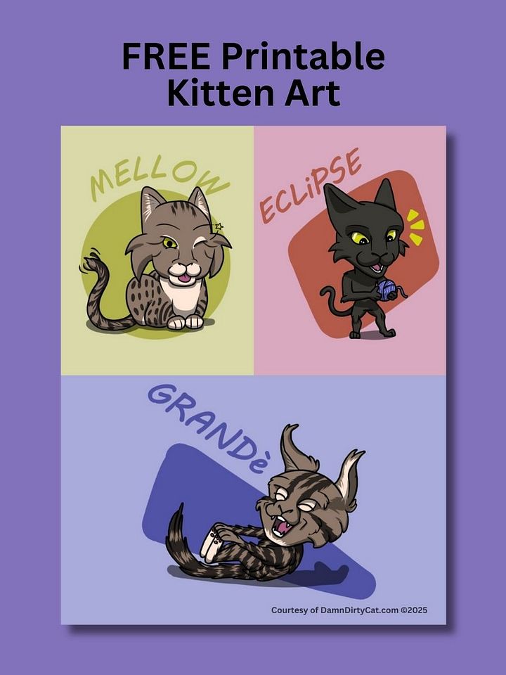 Free Digital Cat Art - A4 & US Letter Size PDF Download product image (1)