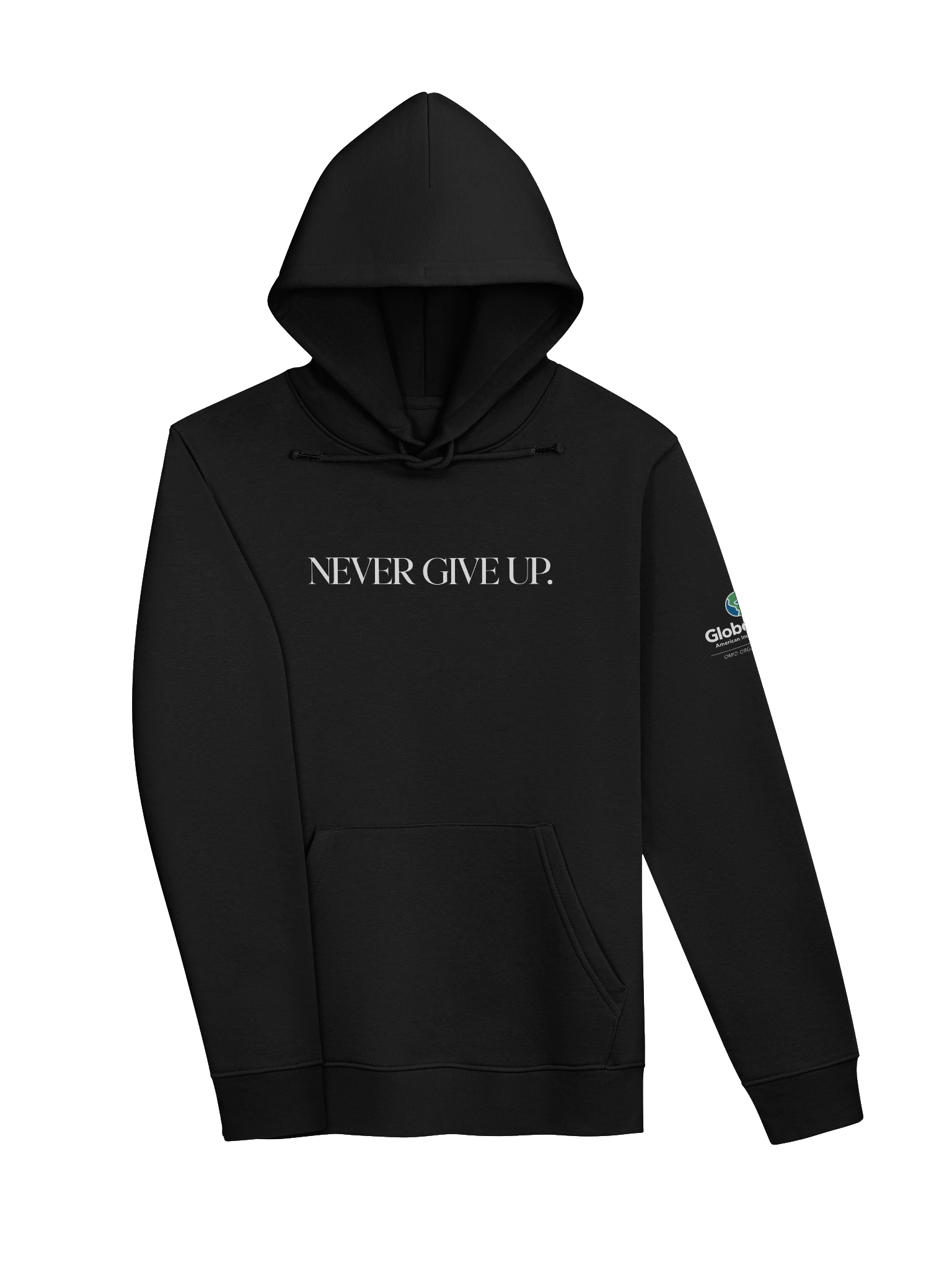 OMID “Never Give Up.” Hoodie – Built for the Grind product image (6)