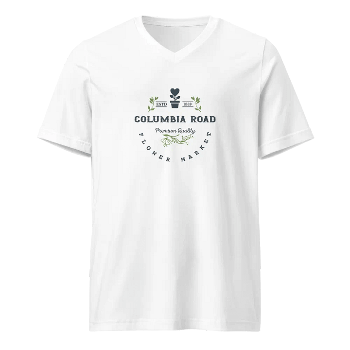 Columbia Road Market Unisex V Neck T Shirt (White) product image (1)
