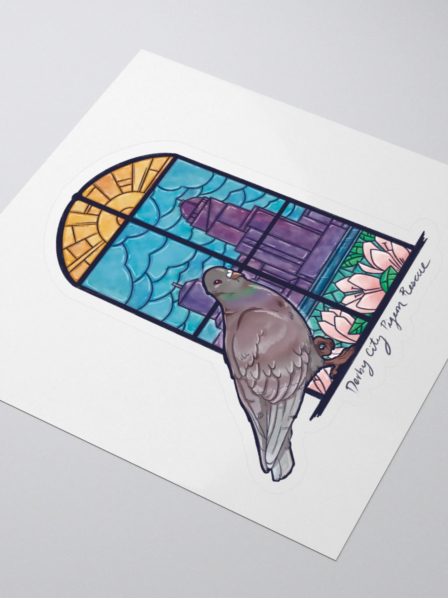 Pigeon Stained Glass Kiss Cut Stickers product image (3)