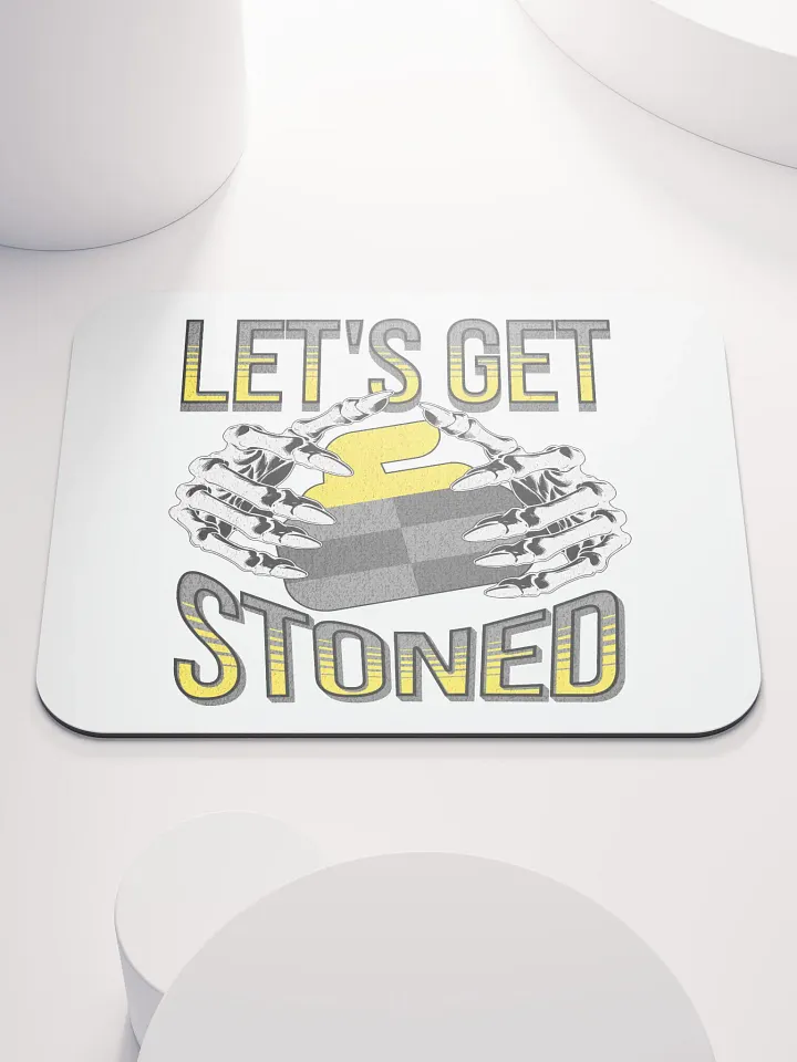 Lets Get Stoned Curling Skeletal Stoner Mouse Pad product image (2)