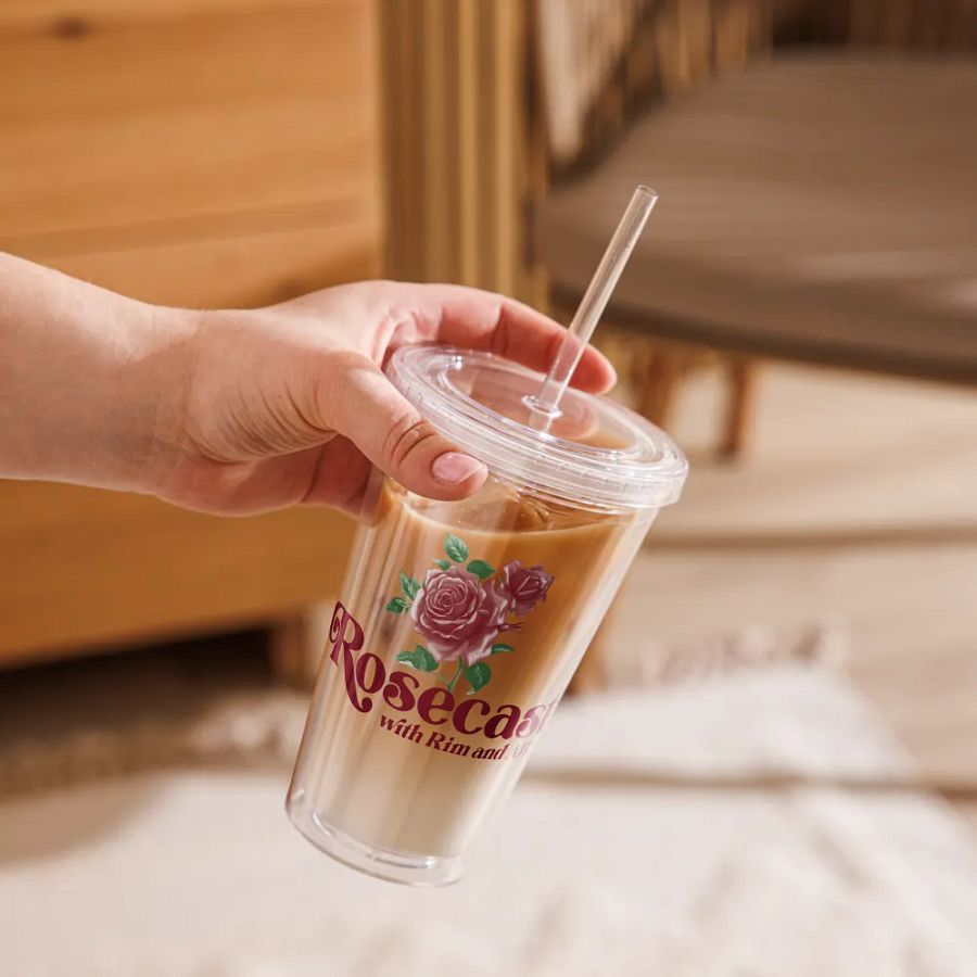 Retro Rose Plastic Tumbler (Doubled-Walled) product image (3)
