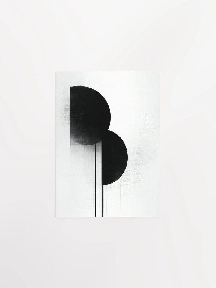 Eclipse of Contrast Poster | Black & White Abstract Minimalist Wall Art Print, Modern Monochrome Print product image (6)