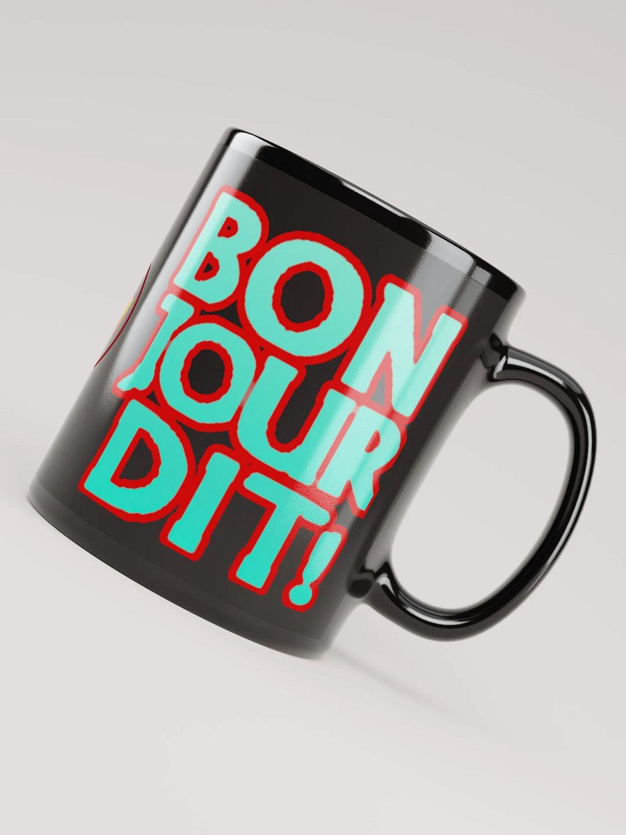 Mug Noir brillant Emote Bonjour + logo product image (4)