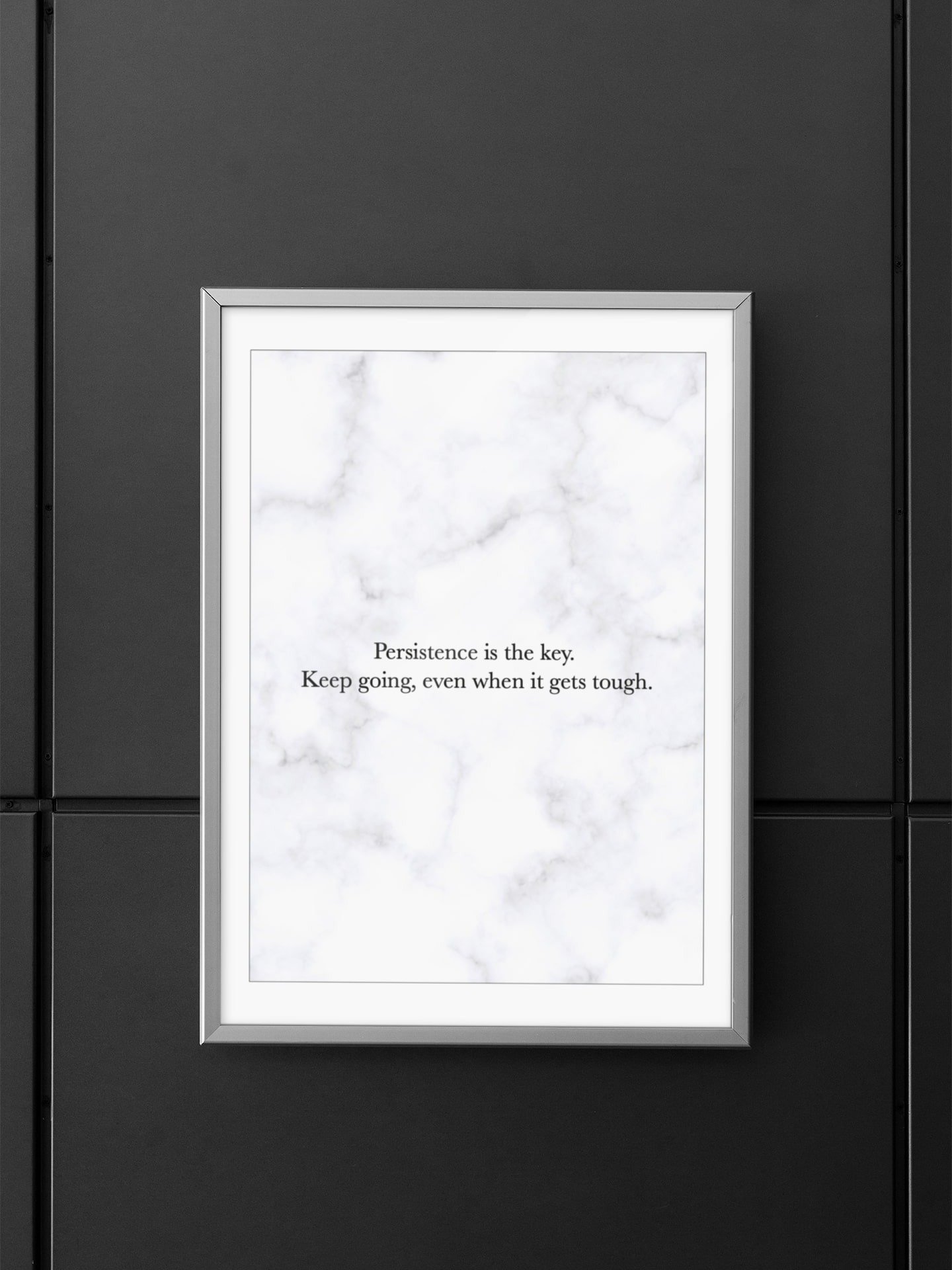 Inspirational Marble Quote Poster, "Persistence is the Key" Motivational Wall Art, Encouraging Office Decor, Resilience and Determination product image (5)