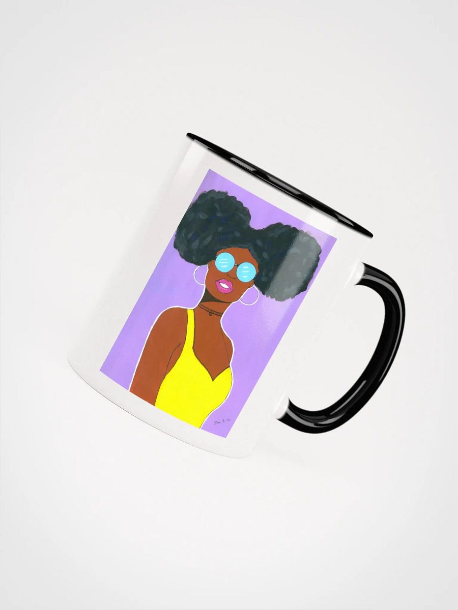 Afro American girl - (acrylic painting picture) - art by Dina R. - Ceramic Mug with Color Inside product image (23)
