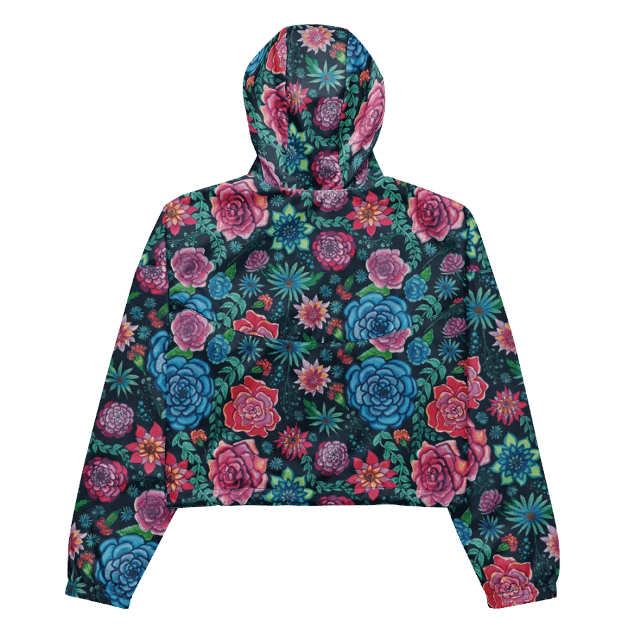 Bold Coastal Blooms | Women’s Cropped Windbreaker | Bold, Floral & Adventure-Ready product image (5)