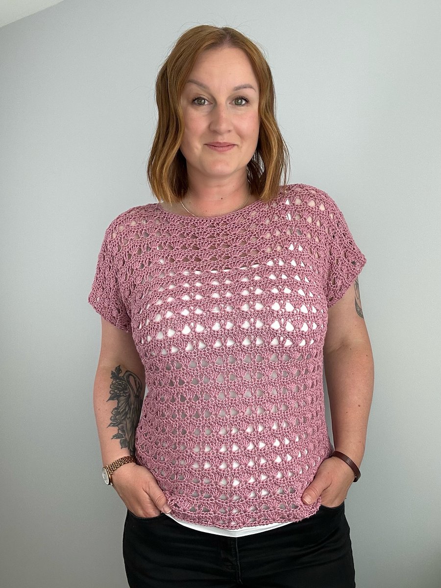 Ruby Lace Crochet T-shirt /crochet summer top/ product image (4)