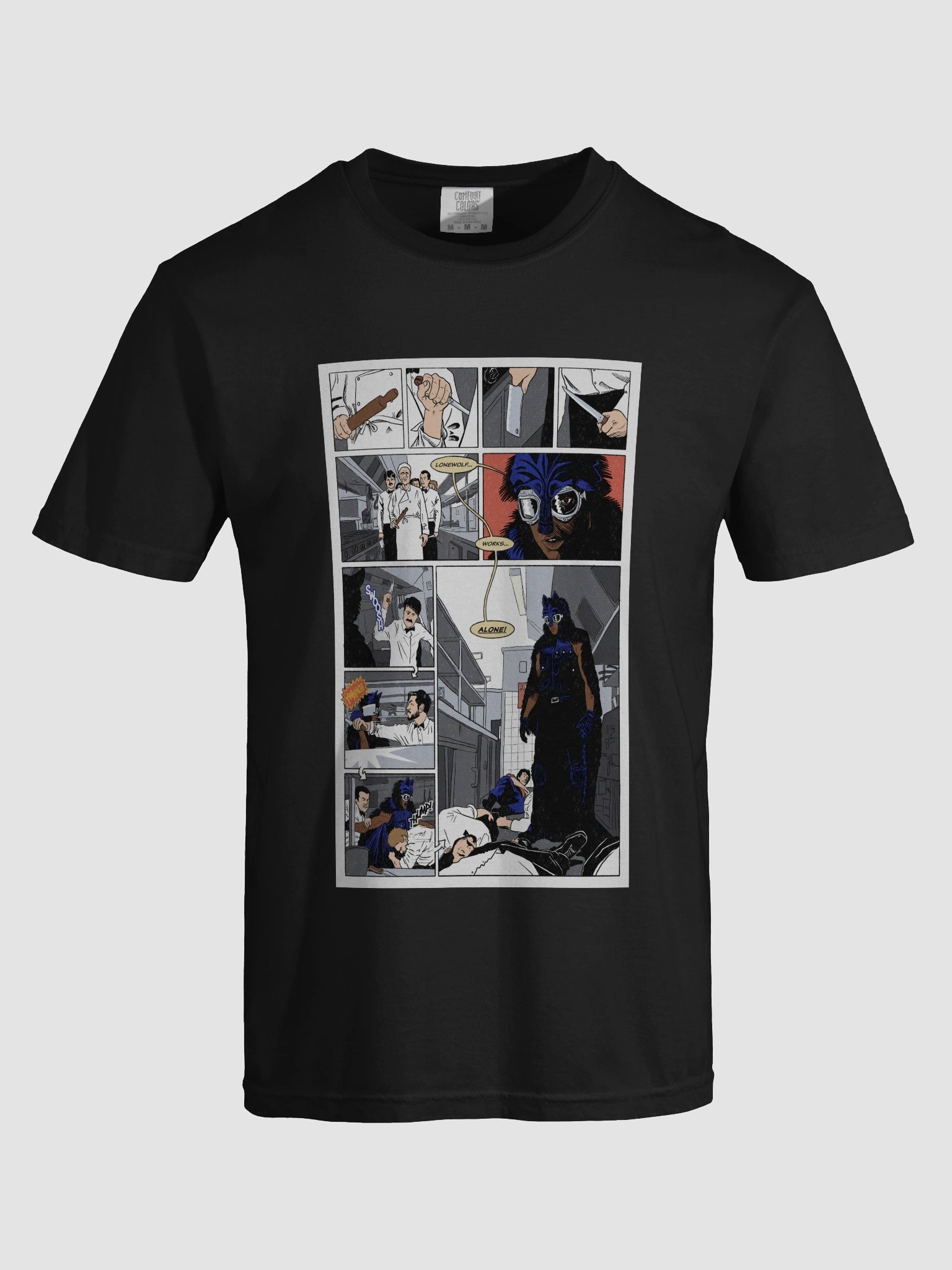 PSYCHOSIS "LoneWolf Works Alone" Comic Print Tee product image (7)