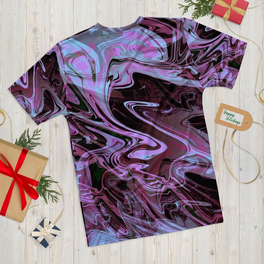 Pink, Black and Blue Swarm Pattern Urban Design T-Shirt product image (11)