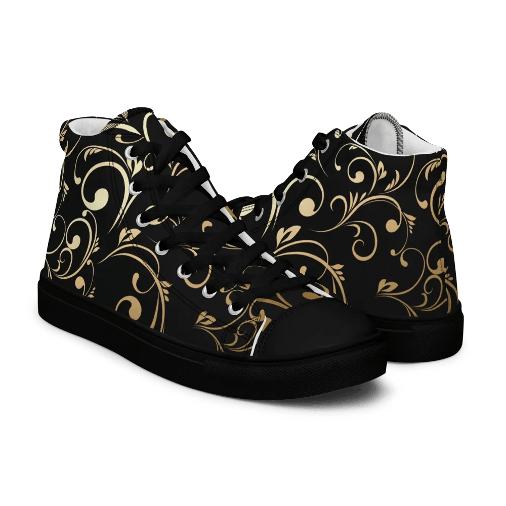 Golden Swirl Men's High Top Shoes product image (11)