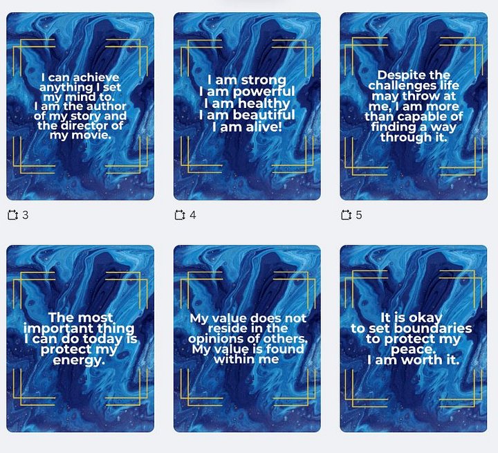 🔥 24-Piece Affirmation Wall Art Set (Blue) – Daily Motivation Décor for Mindset & Success (11x14 Instant Download) product image (1)