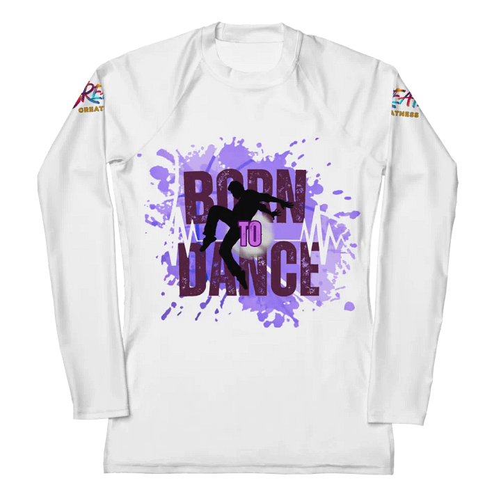 Born to Dance His Silhouette Vibrant Splatter Rash Guard product image (1)