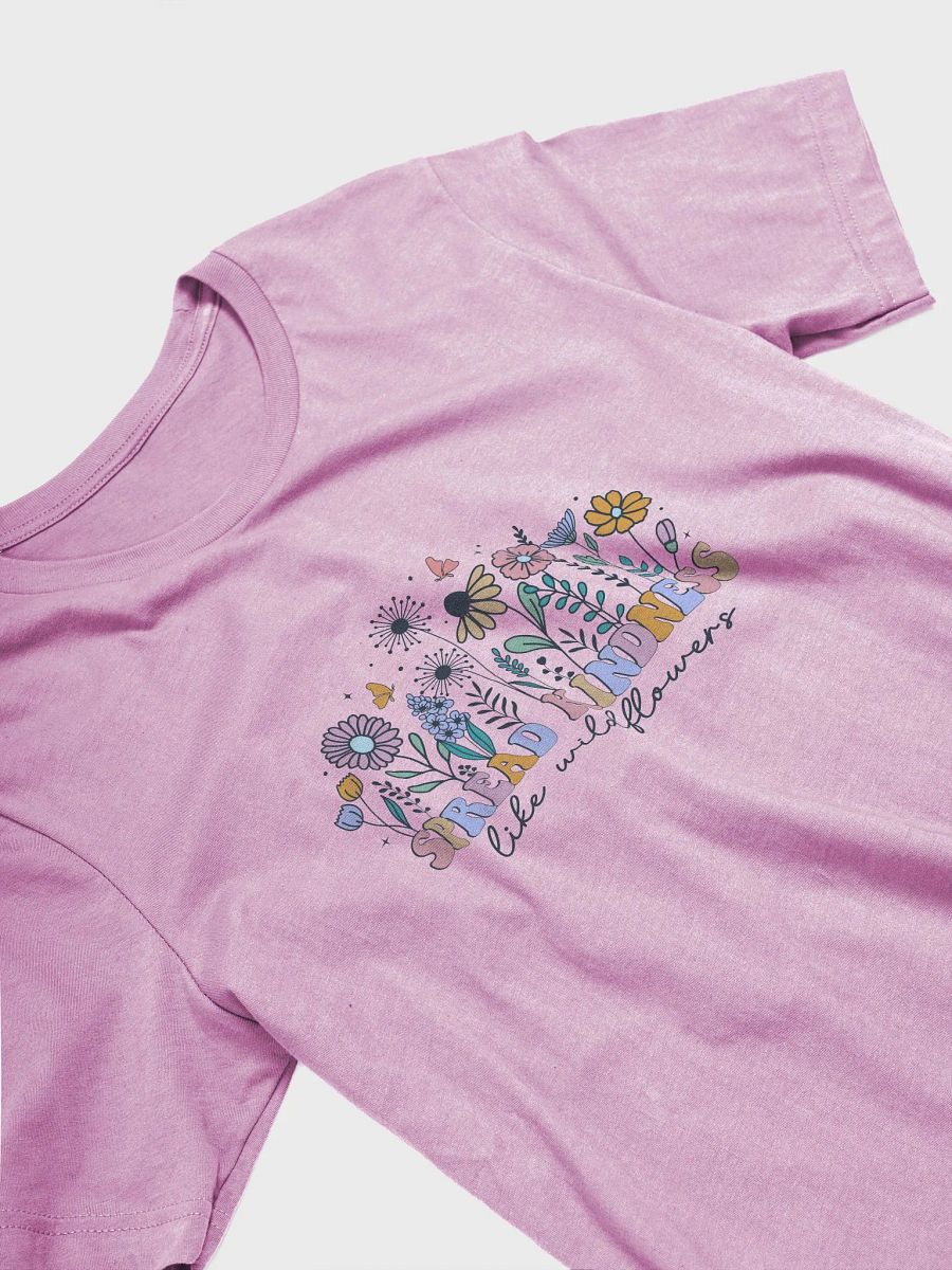 Spread Kindness Like Wildflowers T-Shirt - Pink, Lavender, Orange, Unisex Tee, Inspirational Graphic Tee, Positive Quote - Lavender product image (9)