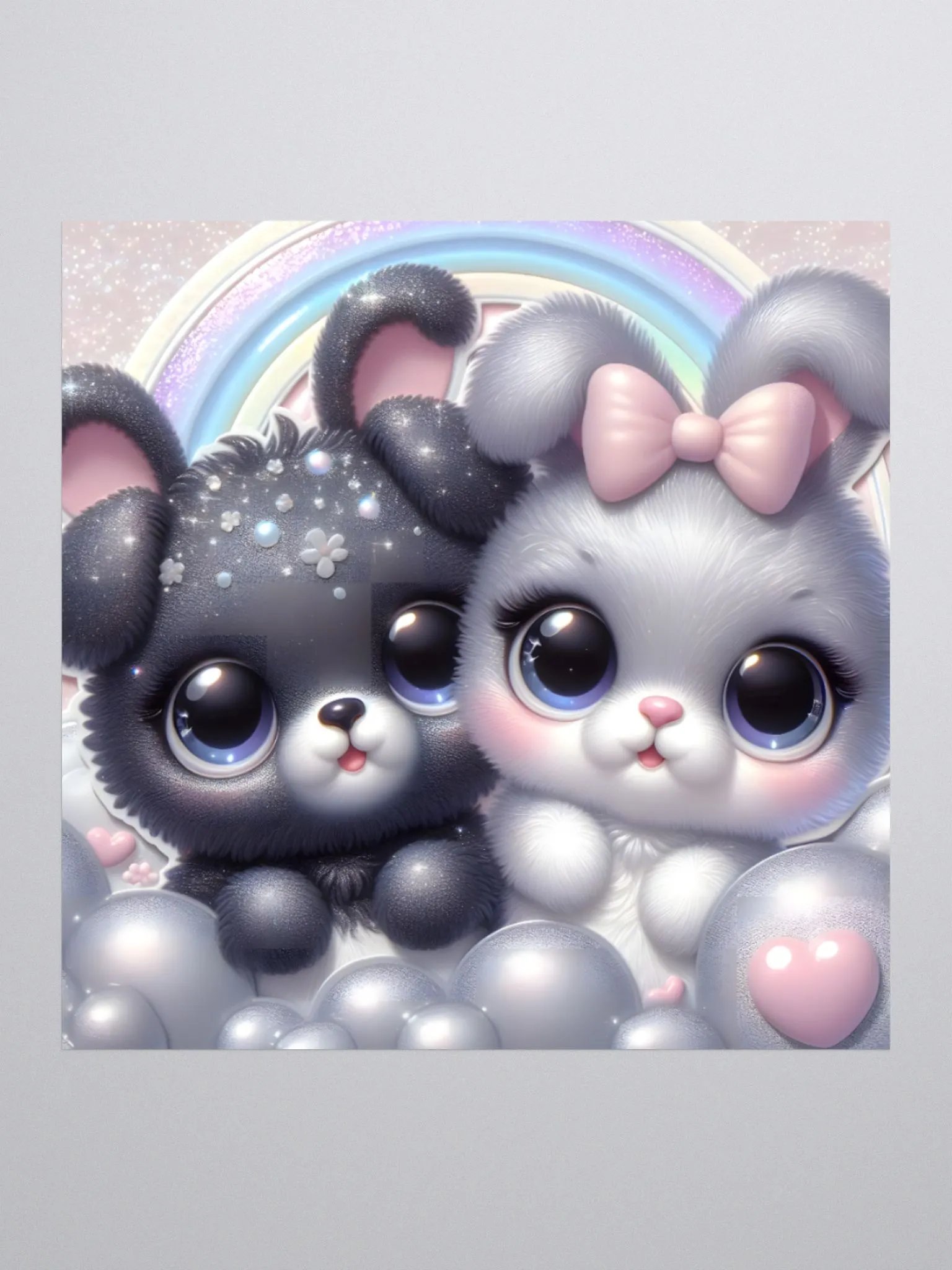 Whimsical Pup and Bunny Kiss Cut Stickers product image (2)