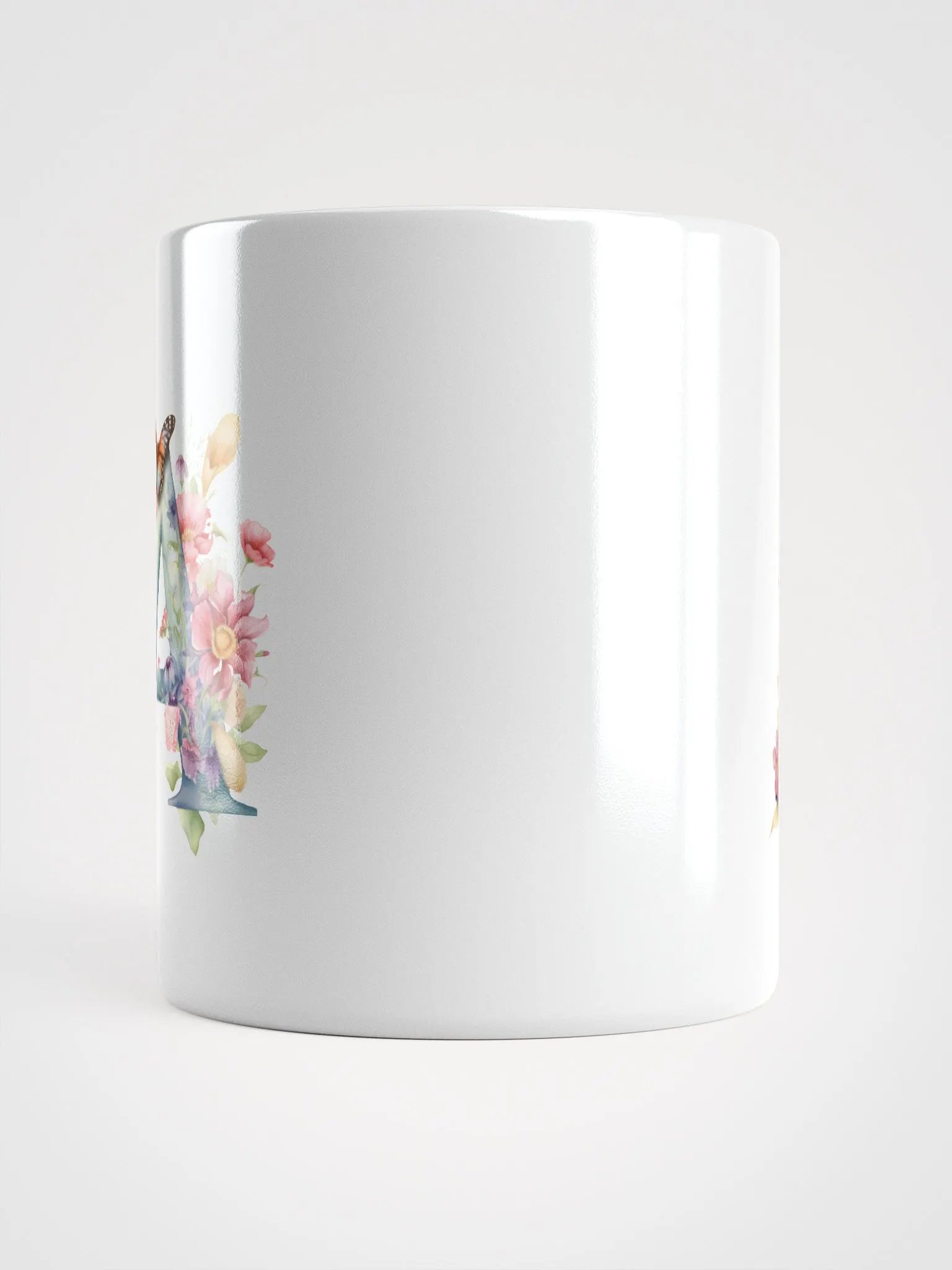 Letter A Monogram Floral Fantasy White Glossy Mug product image (13)