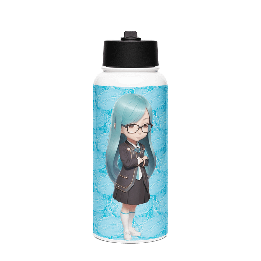 (AQUA CHIBI) K Stainless Steel Water Bottle with a Straw Lid product image (1)