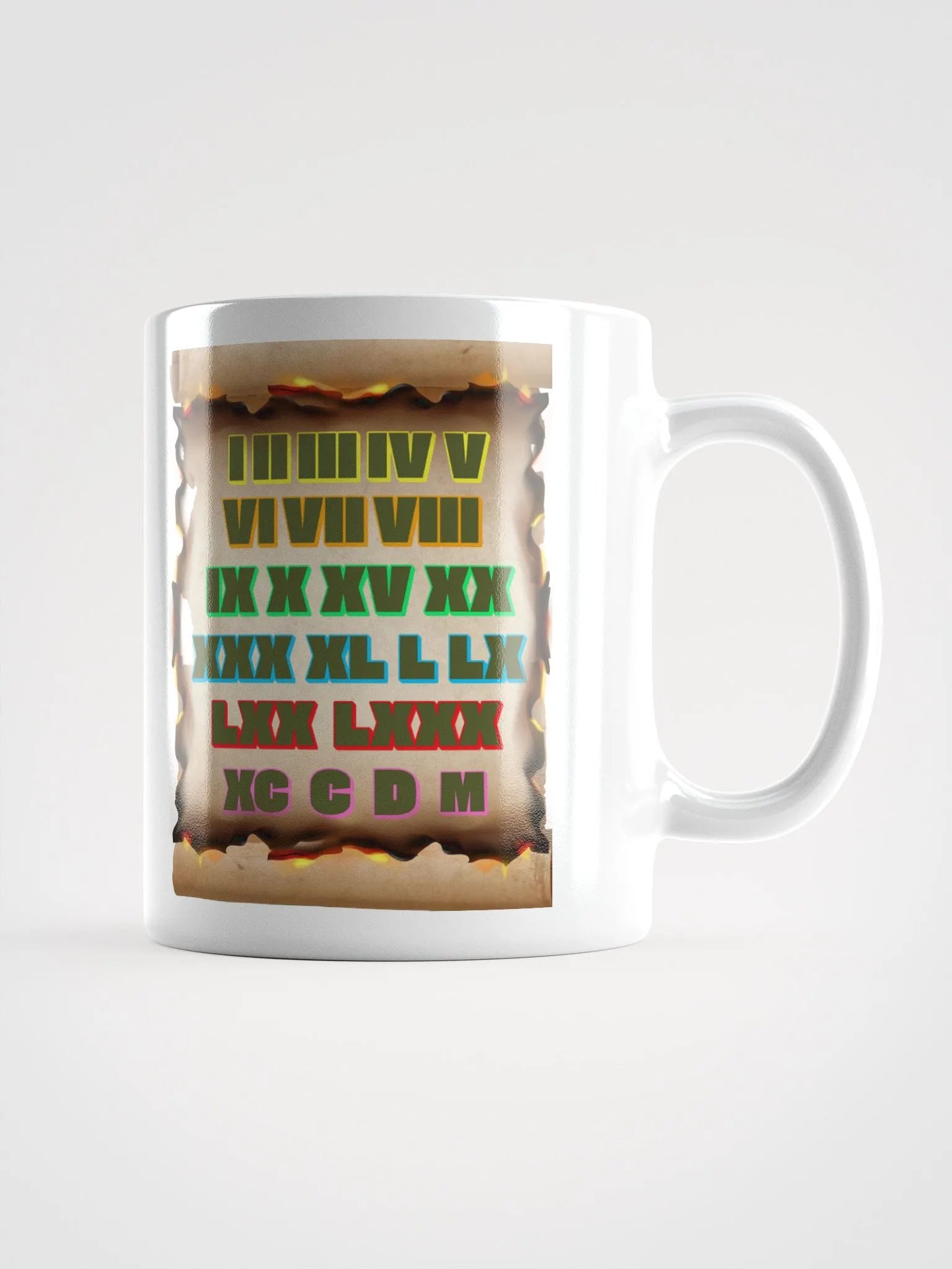 Roman Numeral Artistic Design White Mug product image (2)