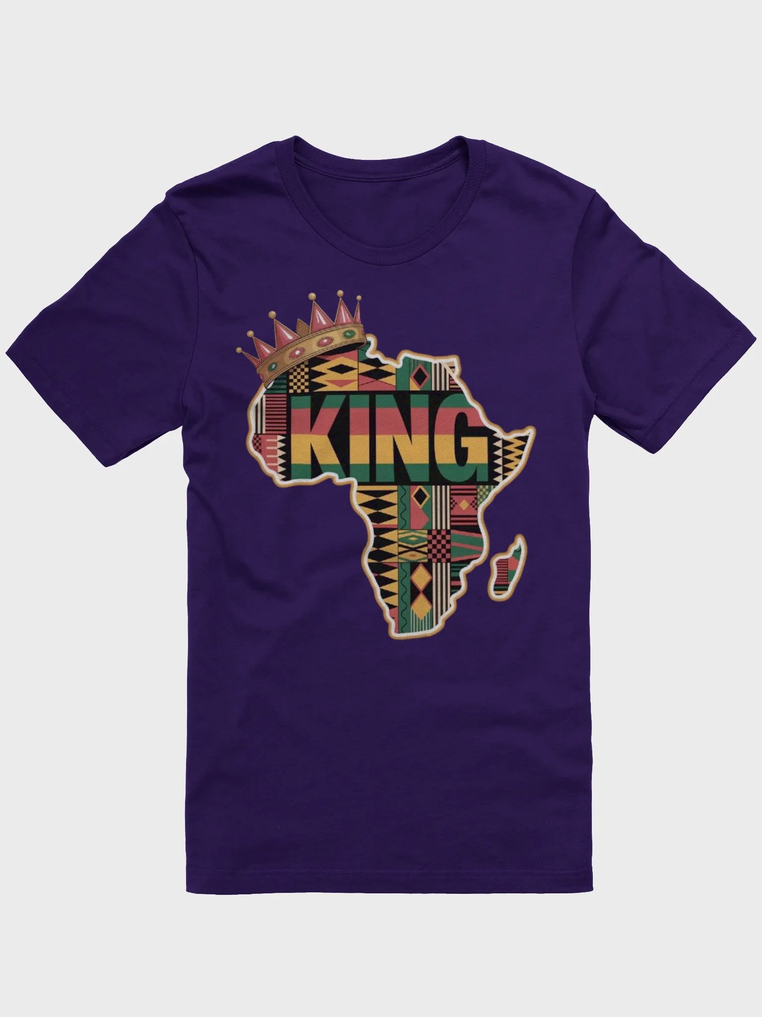 African King Kente Print Pattern Map of Africa Supersoft T-shirt product image (3)