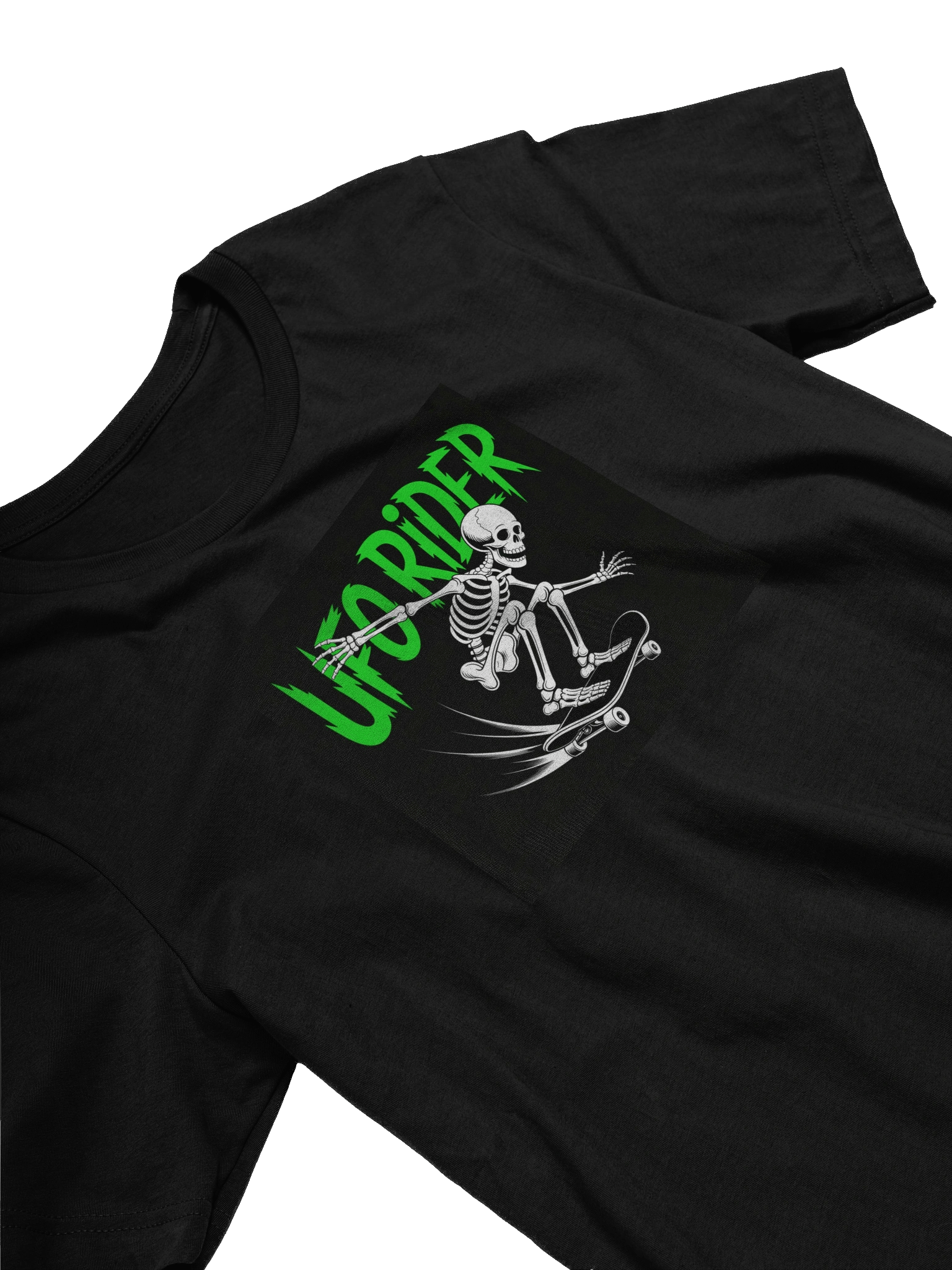 UFO Rider Skeleton Skateboard T-Shirt product image (22)