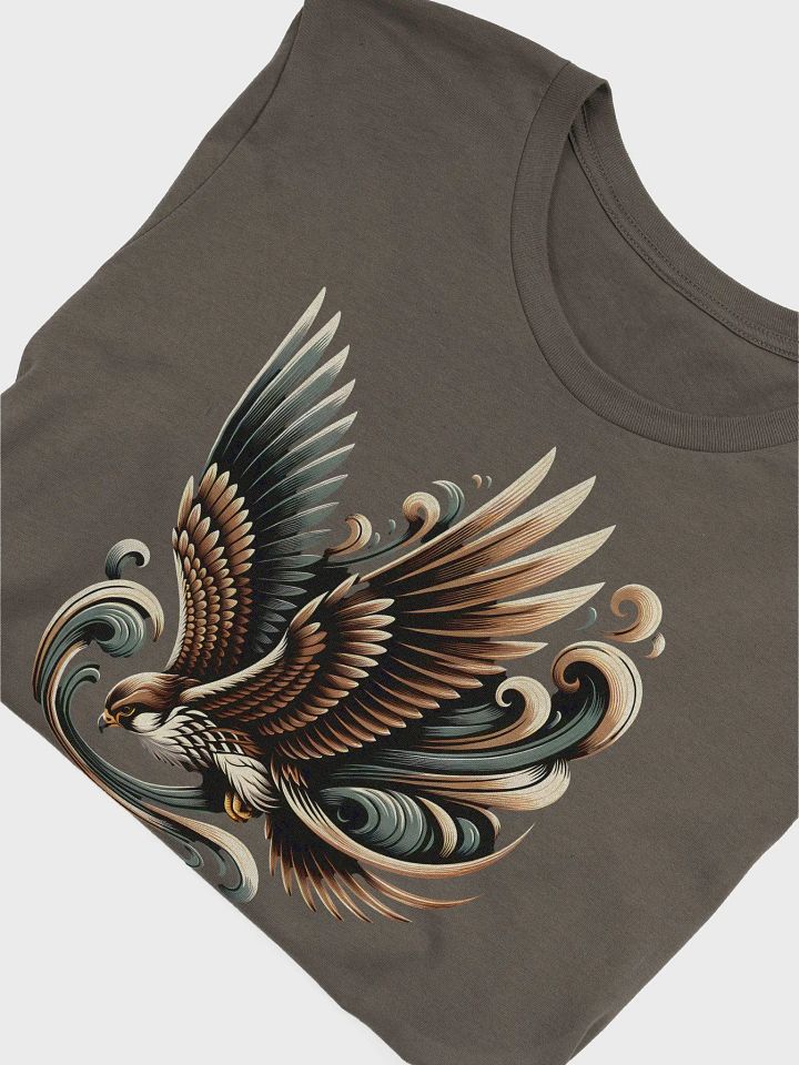 Falcon T-Shirt, Majestic Falcon Artwork, Bold Bird of Prey Tee, Nature-Inspired Graphic, Unique Gift for Wildlife Lovers, Dynamic Falcon Flight T-Shirt product image (2)