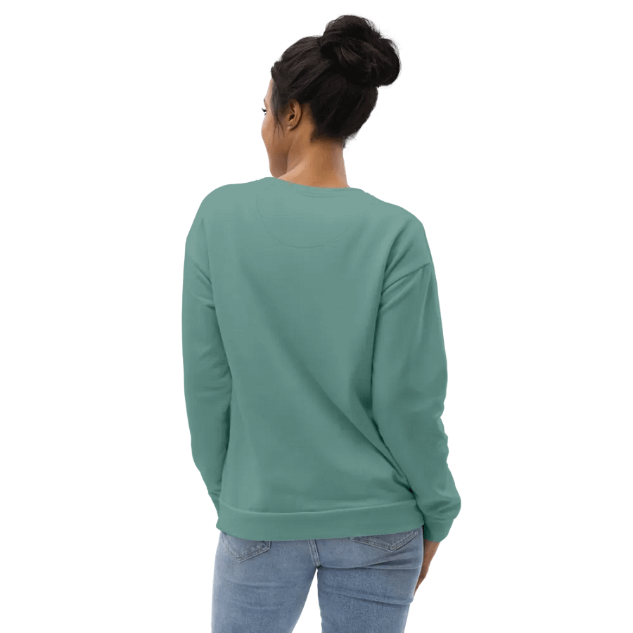 Plain Medium Teal Green Soft Summer Unisex Recycled Polyester Heavyweight Premium Sweatshirt by Treasure Pie product image (10)