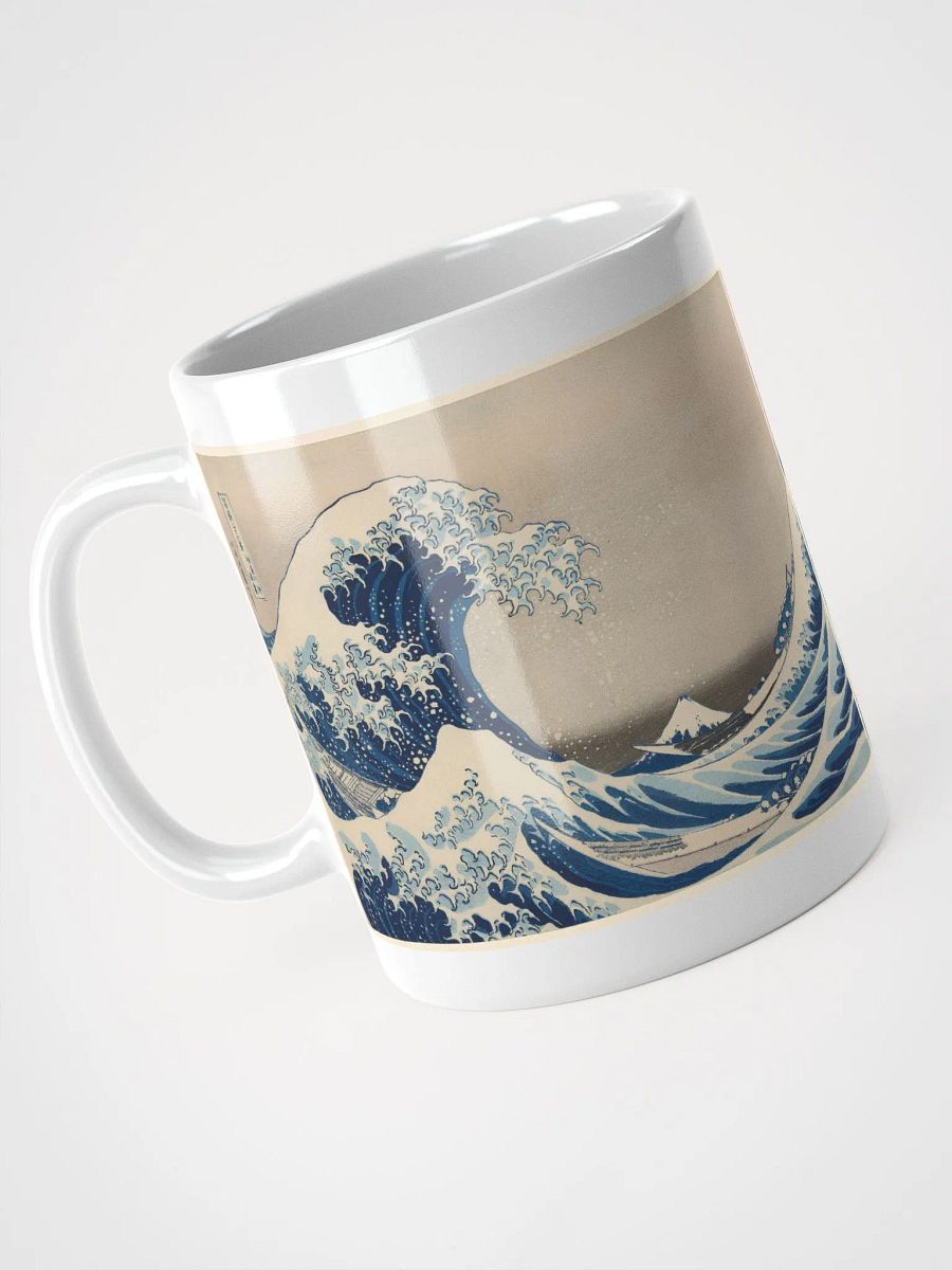 Under the Wave off Kanagawa (Kanagawa oki nami ura) White Glossy Ceramic Mug product image (3)