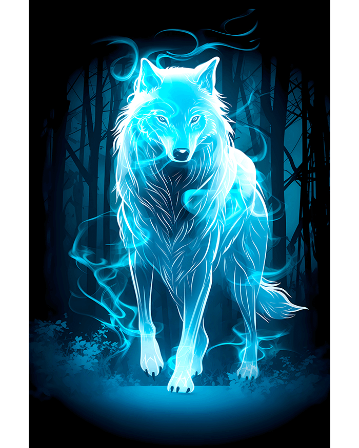 Mystical Neon Wolf Poster product image (1)