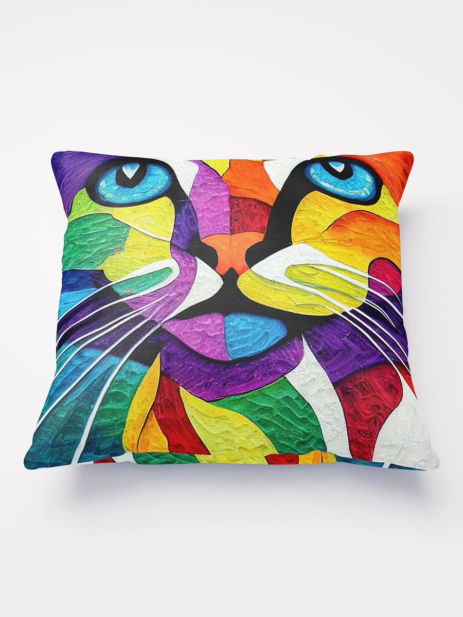 Colorful Cat - Stylized Mosaic Throw Pillow product image (2)