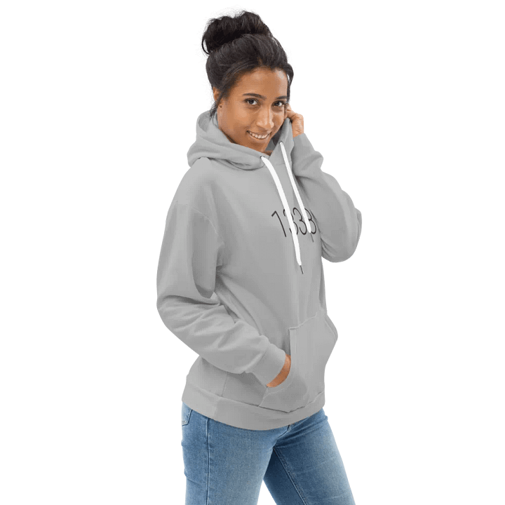 1338, beyond leet hoodie (grayscale mode) product image (2)
