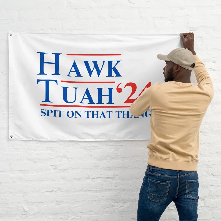 The Hawk Tuah '24 Spit on that Thang - Flag product image (11)