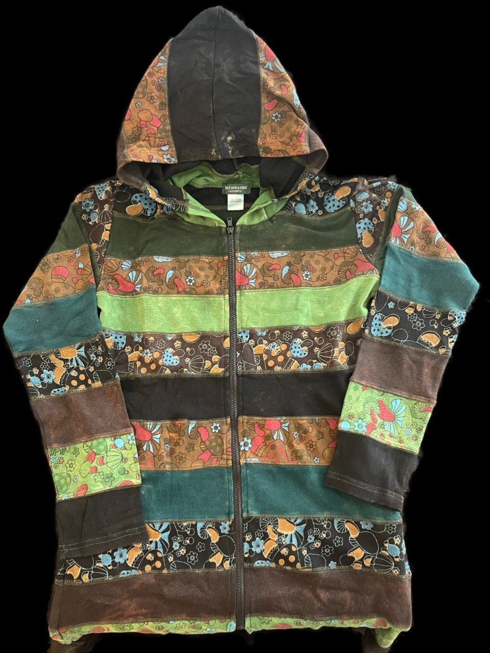Women's Long Sleeve Shroom Patchwork Tunic Zip Hoodie product image (5)