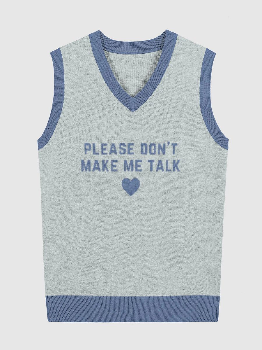 PLEASE DON'T MAKE ME TALK (duotone blue) knitwear vest product image (3)