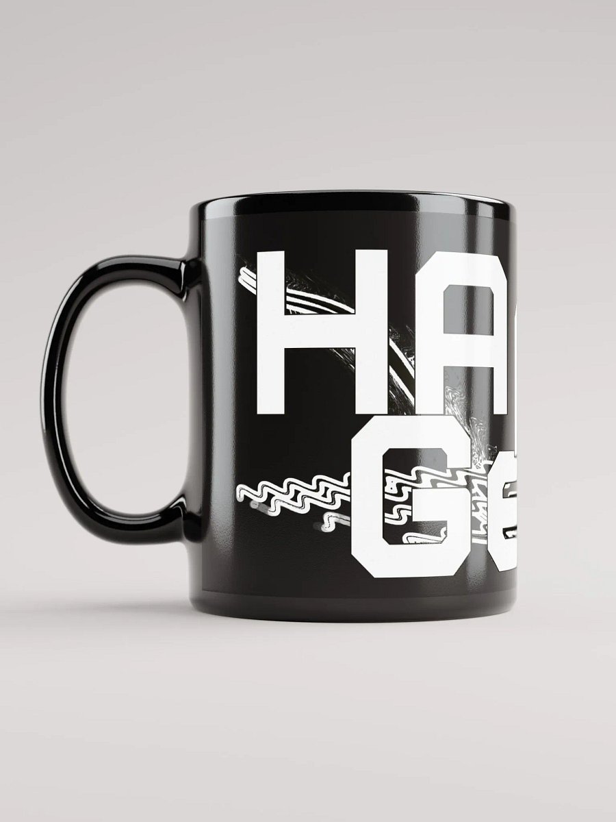 White HApex Gear Black Logo Black Glossy Mug product image (6)