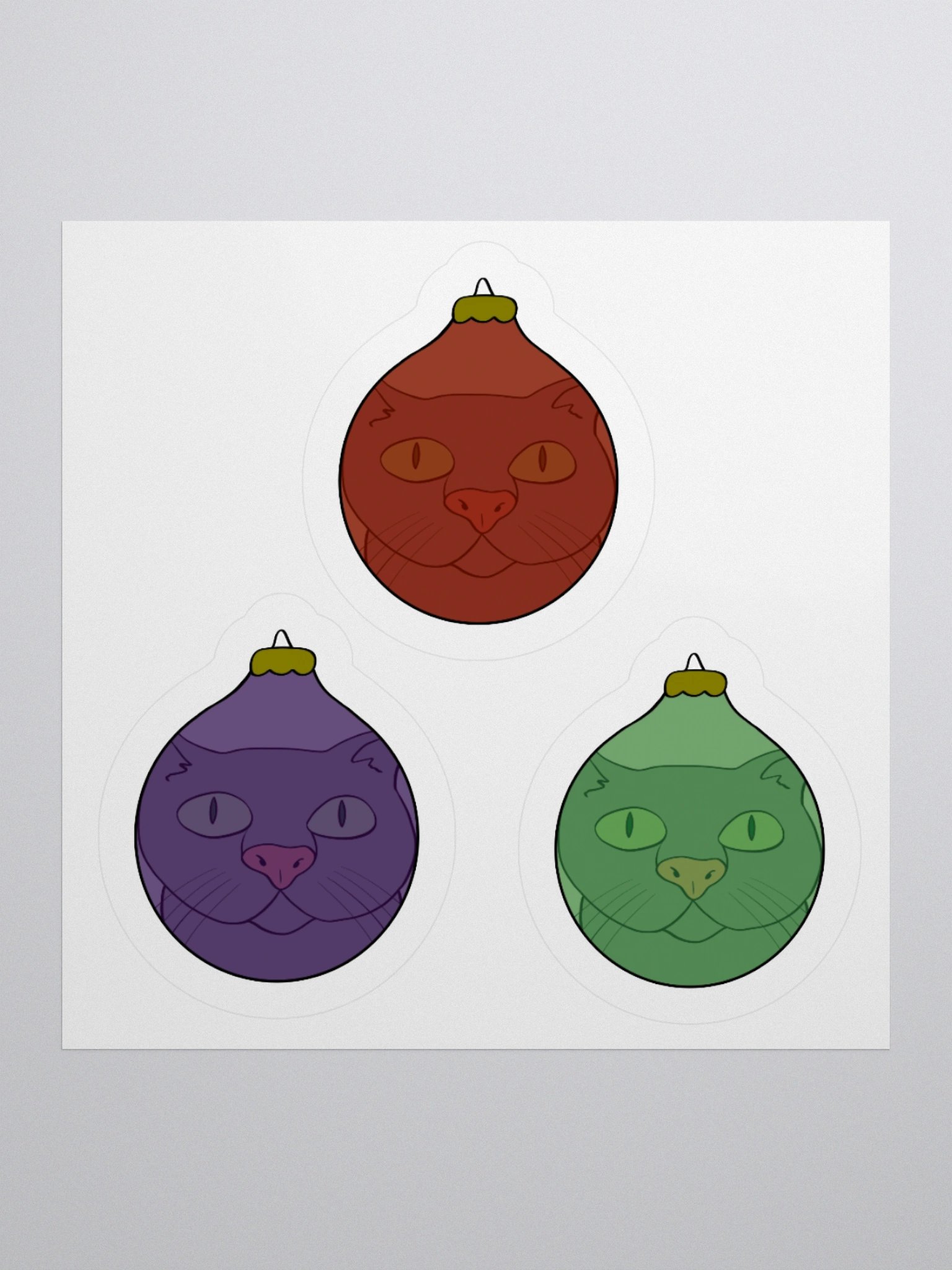 Curious Cat Christmas Kiss Cut Stickers (Mini set) product image (1)