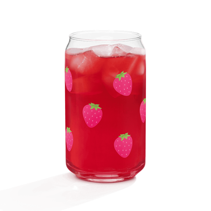 Strawberries on can shaped-glass product image (2)