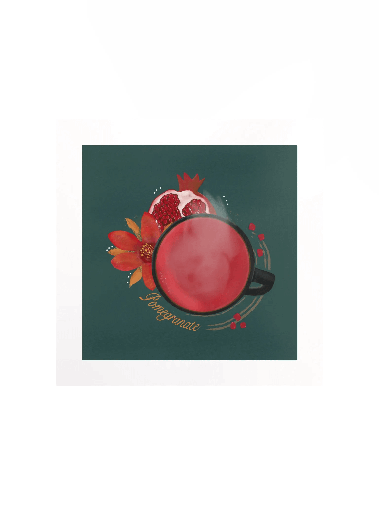 Pomegranate Herbal Tea Matte Poster - Green product image (1)