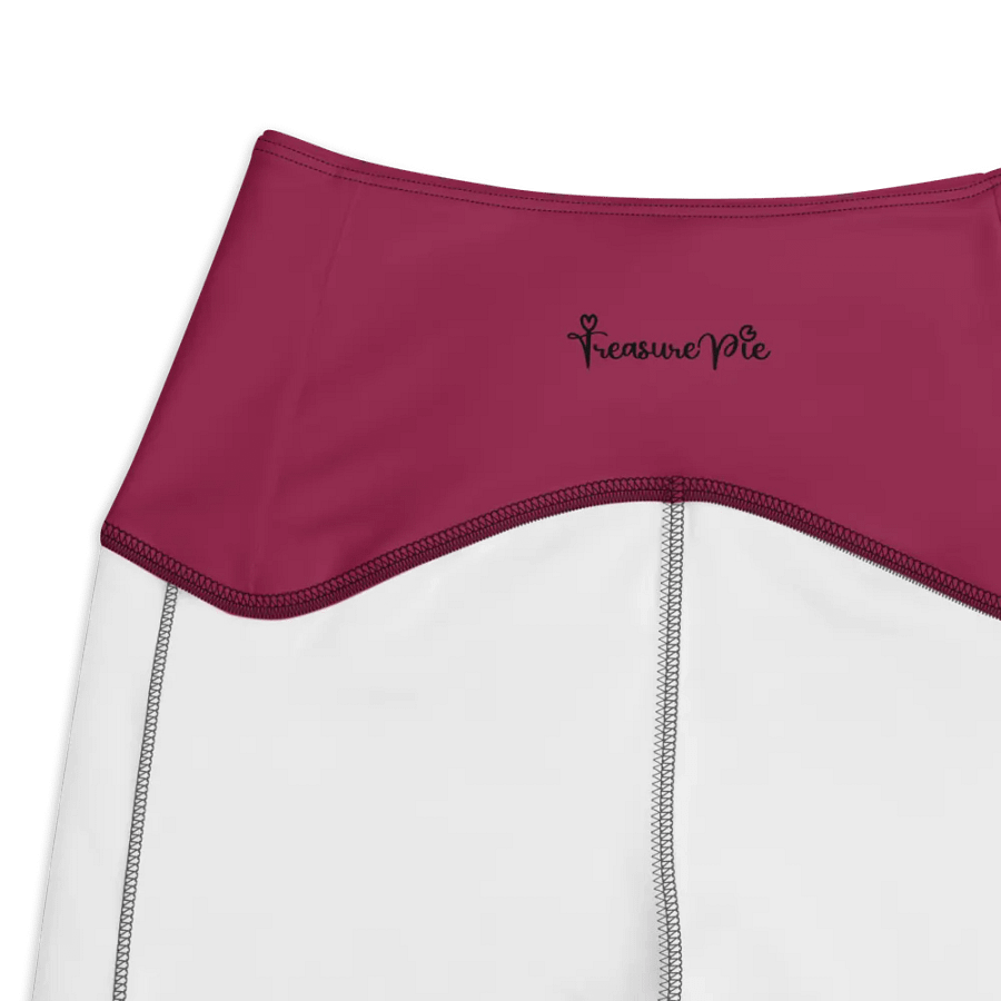 Plain Dark Red True Summer Women's High Waisted Premium Crossover Leggings with Pockets by Treasure Pie product image (4)
