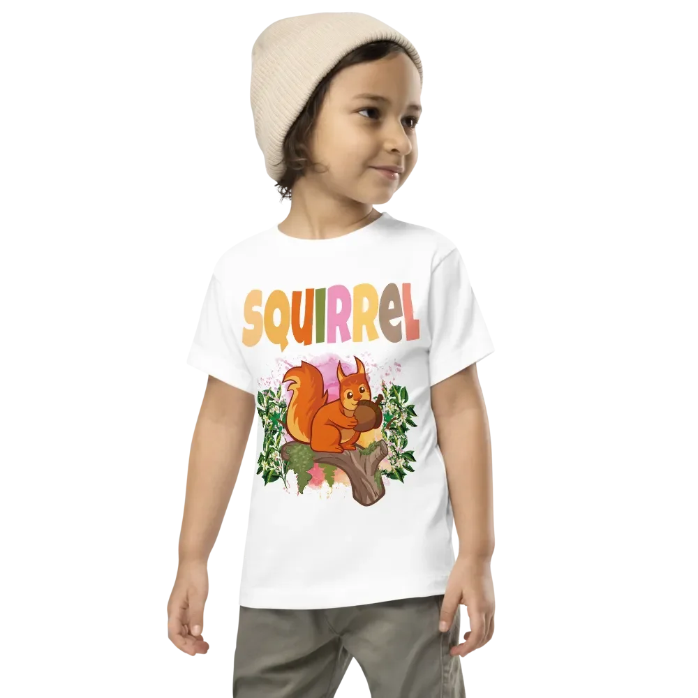 Squirrel Colorful Funny Cute Bella +Canvas Toddler T-Shirt – Funny Shirt, Best Gift for Kids product image (3)