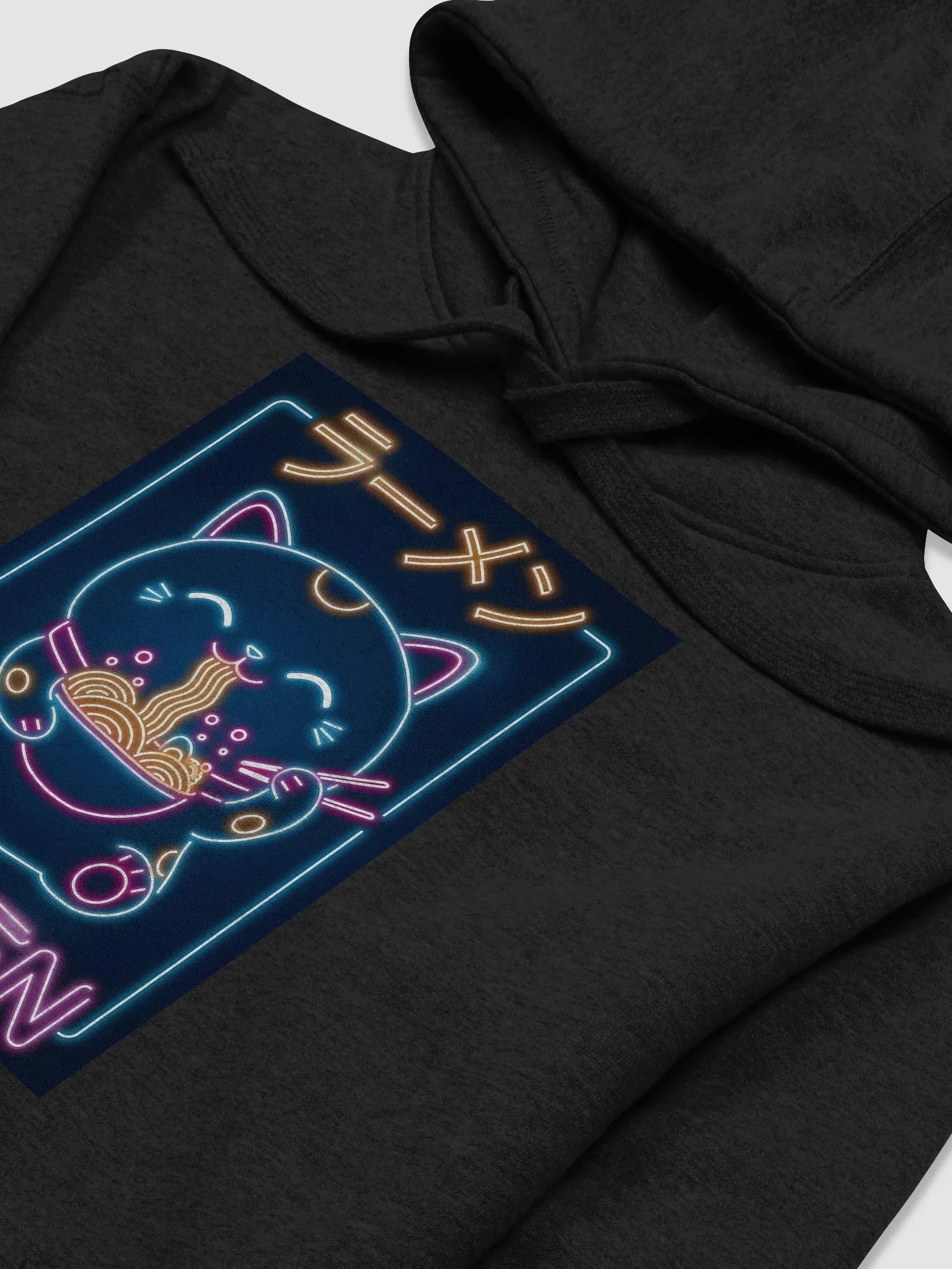 Neon Ramen Cat Unisex Hoodie product image (7)